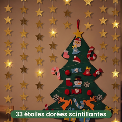 33 étoiles dorées scintillantes