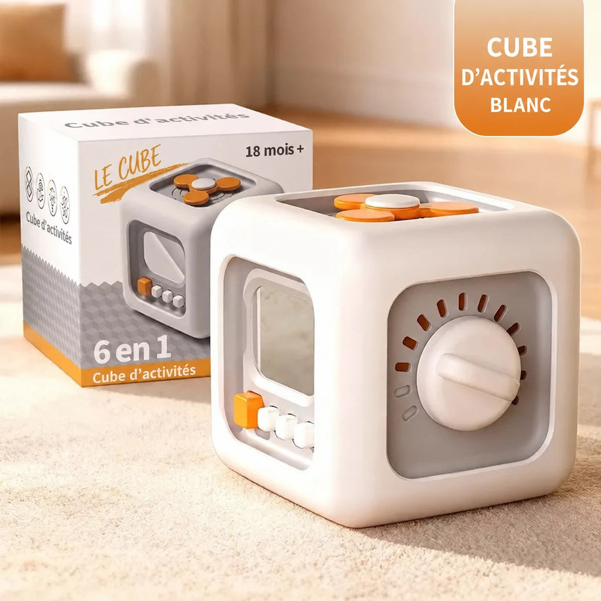 Busy Cube blanc — photo principale en français