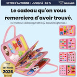 Coffret Éveil rose, le livre de plus de 30 activités ouvert en éventail : le cadeau qu'on vous remerciera d'avoir trouvé