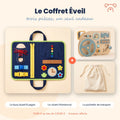 Le Coffret Découverte Miloubo : busy board 8 pages, volant et planche lumineuse