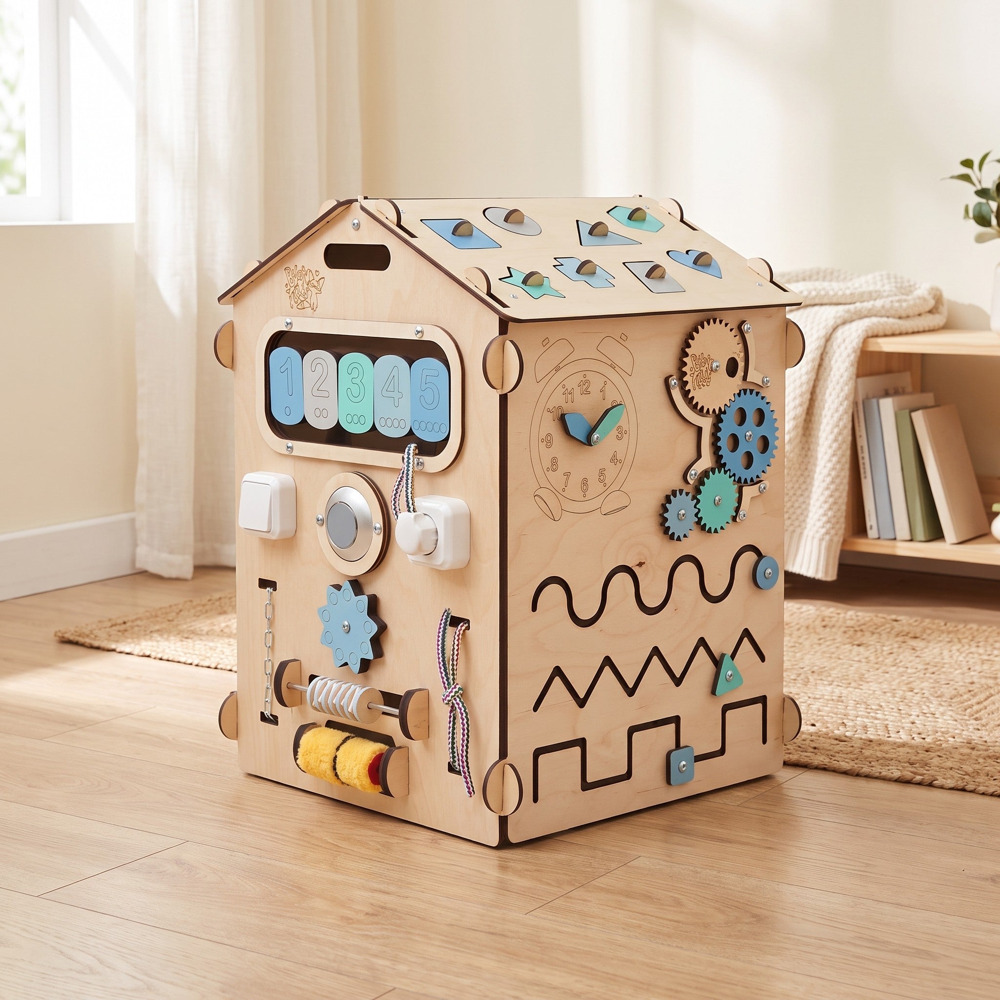 Maisonnette éducative Miloubo dans une chambre d'enfant